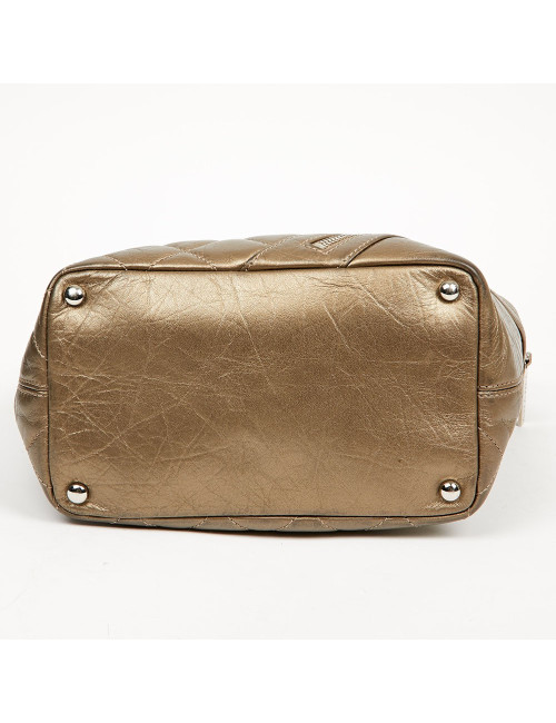 CHANEL Copper Quilted Leather Bucket Bag