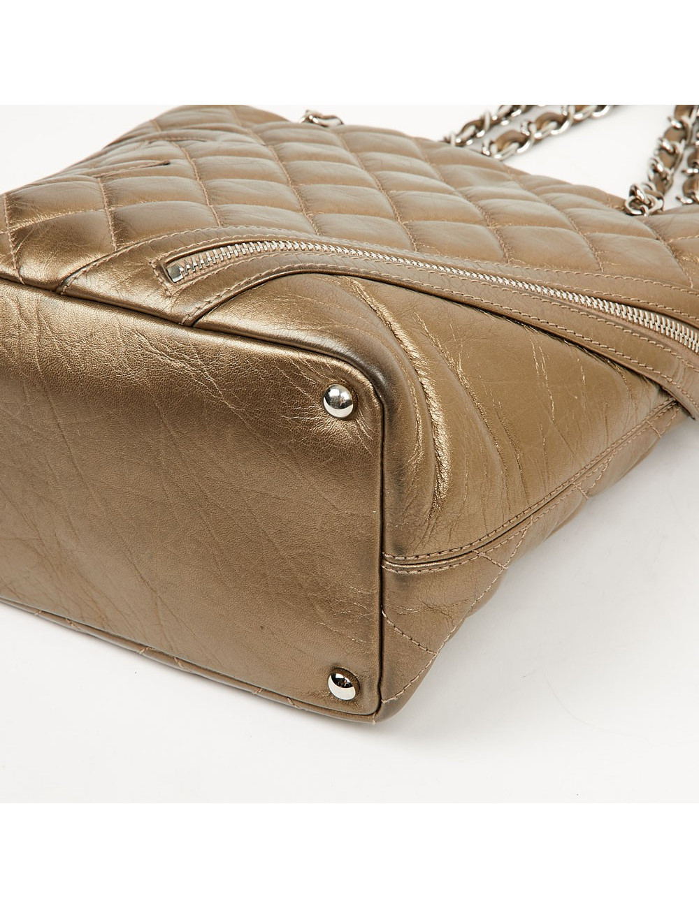 CHANEL Copper Quilted Leather Bucket Bag