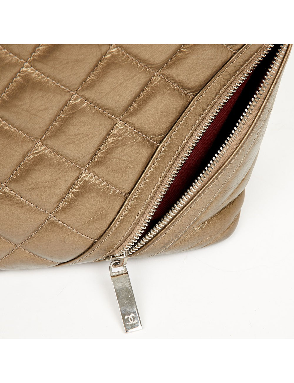 CHANEL Copper Quilted Leather Bucket Bag