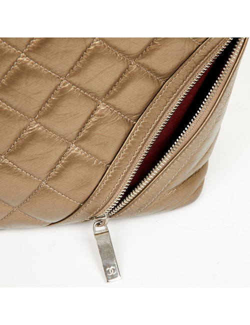 CHANEL Copper Quilted Leather Bucket Bag