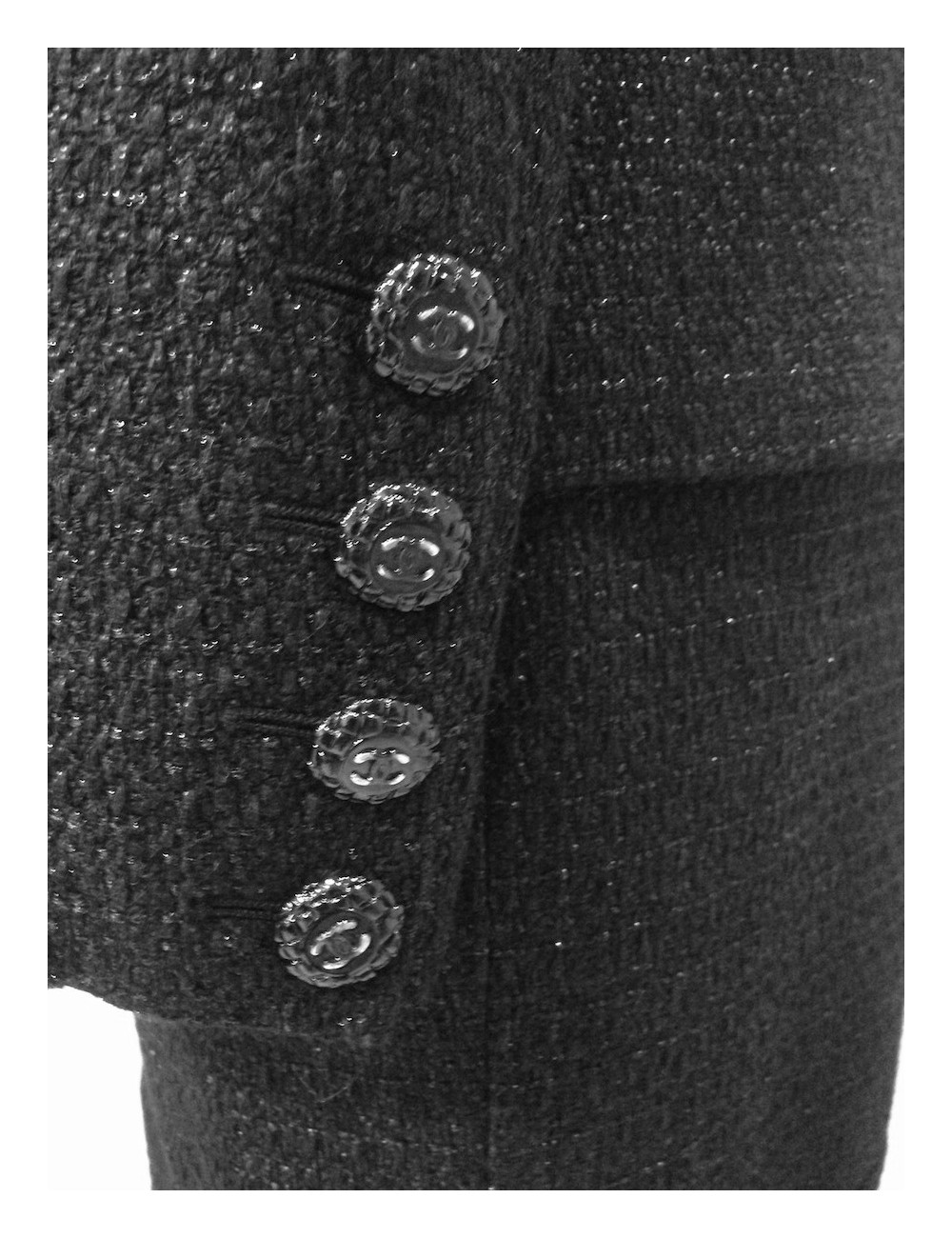 Tailleur avec robe CHANEL noir pailletée