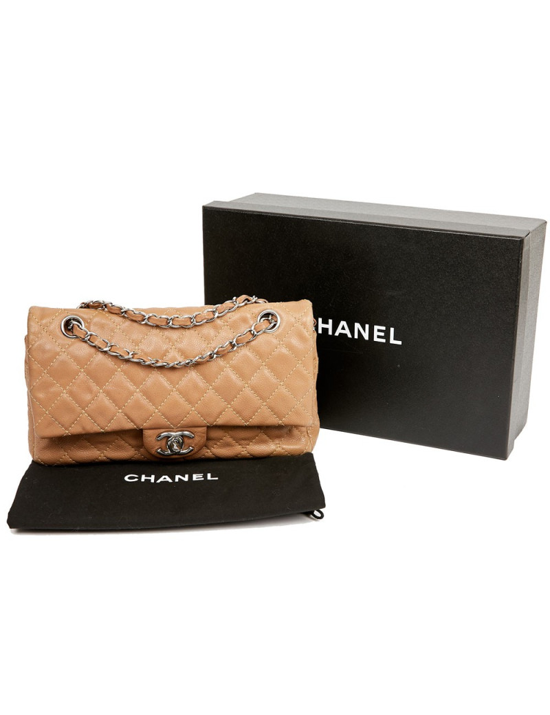 Sac Timeless CHANEL cuir de veau grainé gold
