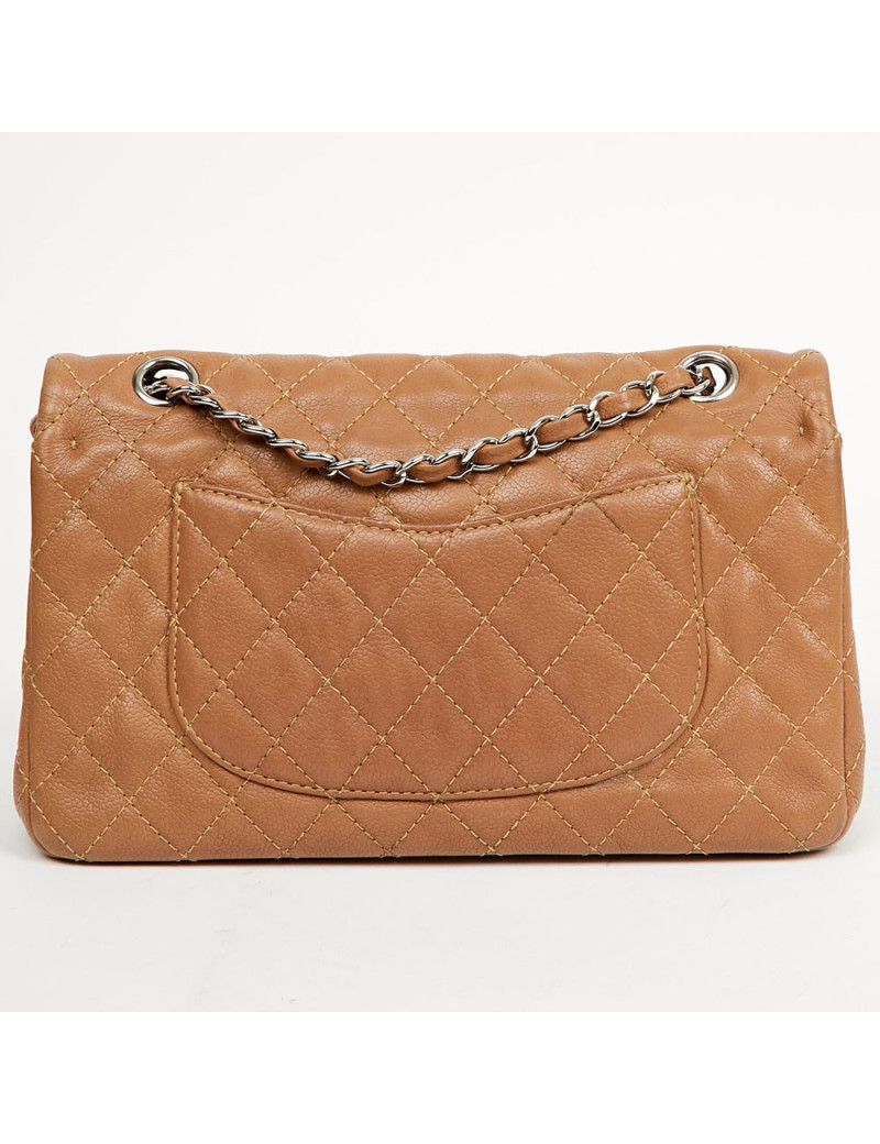 Chanel Classic  gold handbag in grained calf leather