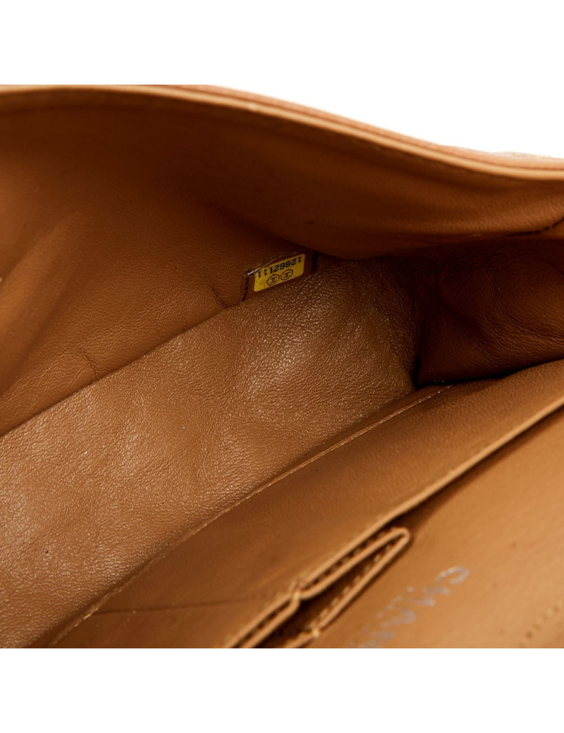 Chanel Classic  gold handbag in grained calf leather