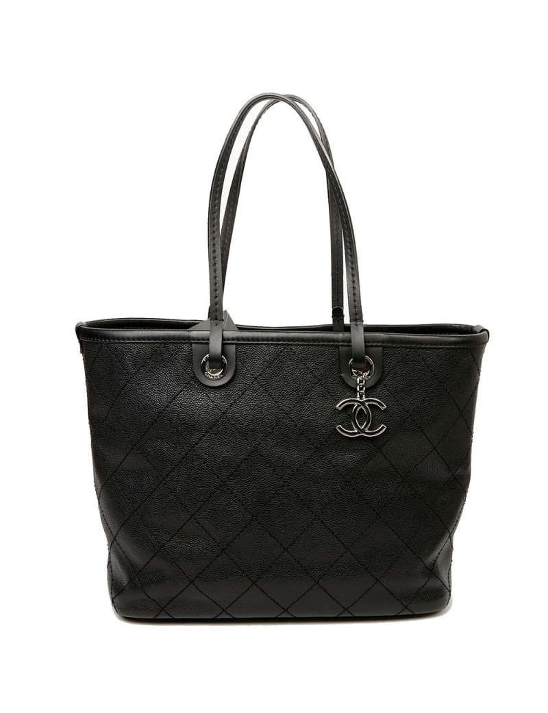 Grand cabas CHANEL cuir grainé noir