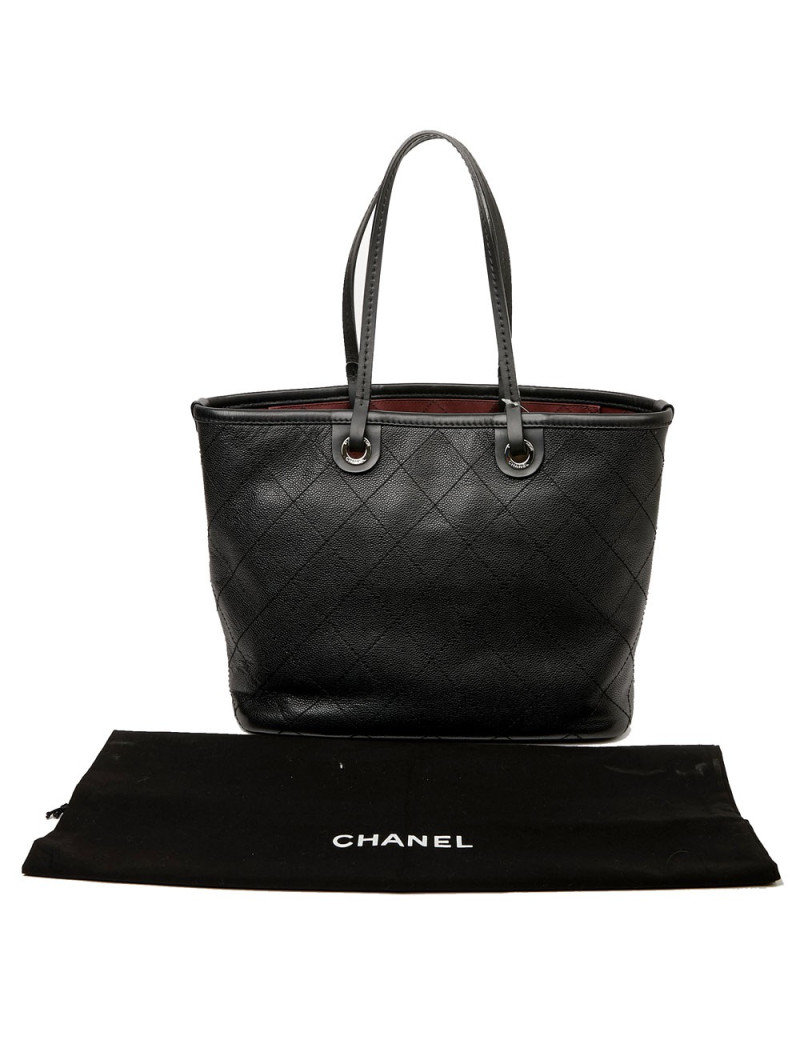 Grand cabas CHANEL cuir grainé noir
