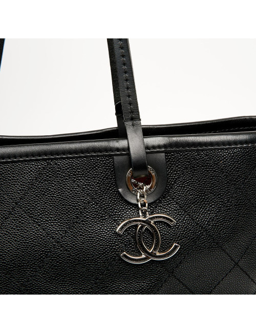Grand cabas CHANEL cuir grainé noir