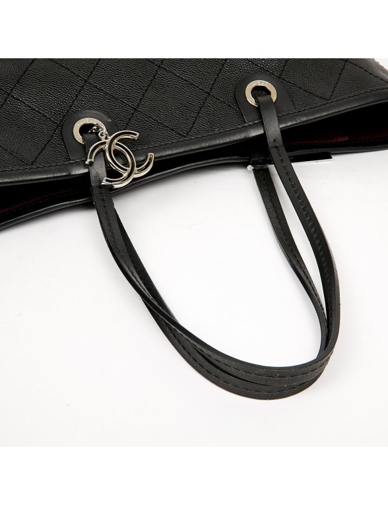 Grand cabas CHANEL cuir grainé noir
