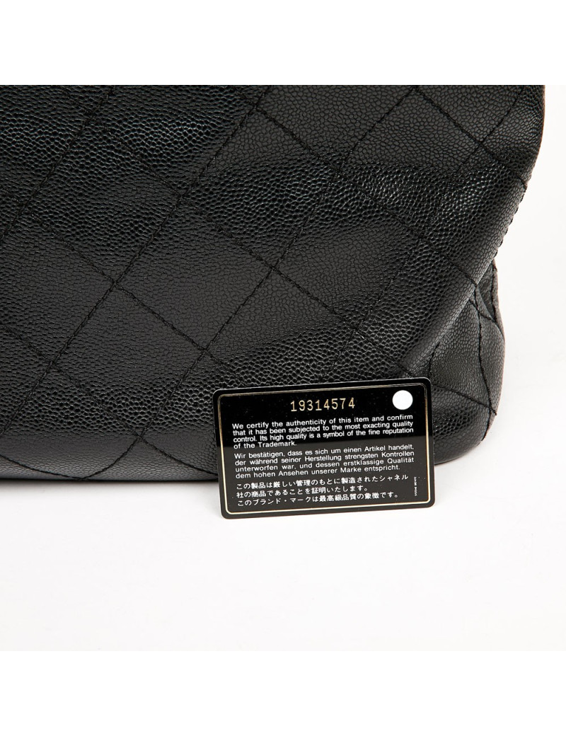 Grand cabas CHANEL cuir grainé noir