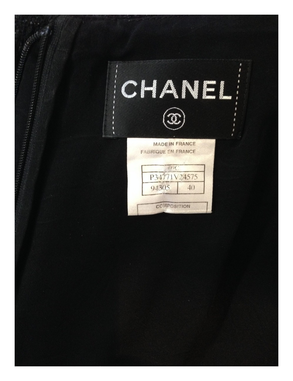 Tailleur avec robe CHANEL noir pailletée