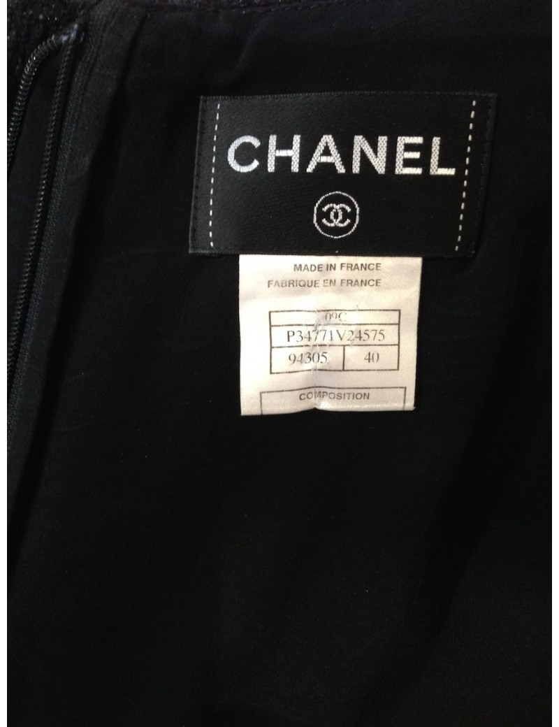 Tailleur avec robe CHANEL noir pailletée