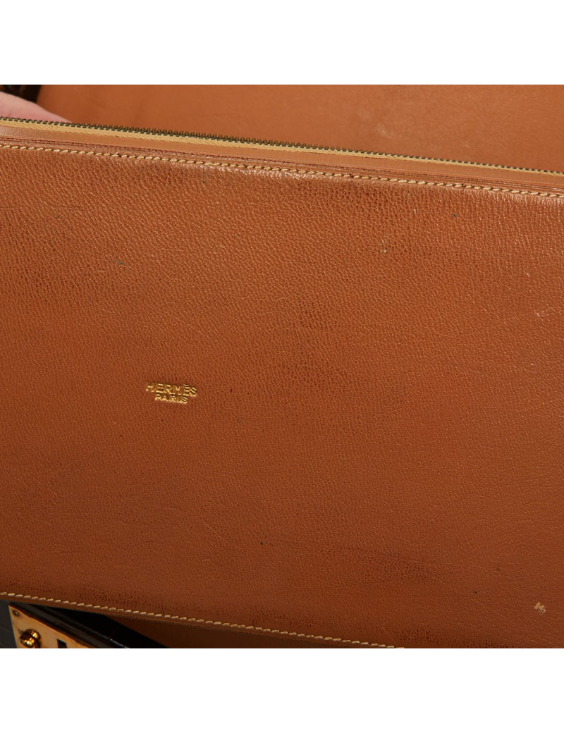 Hermes Kelly jewelry box in brown Porosus 