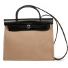 Hermes Herbag in ebony leather and canvas