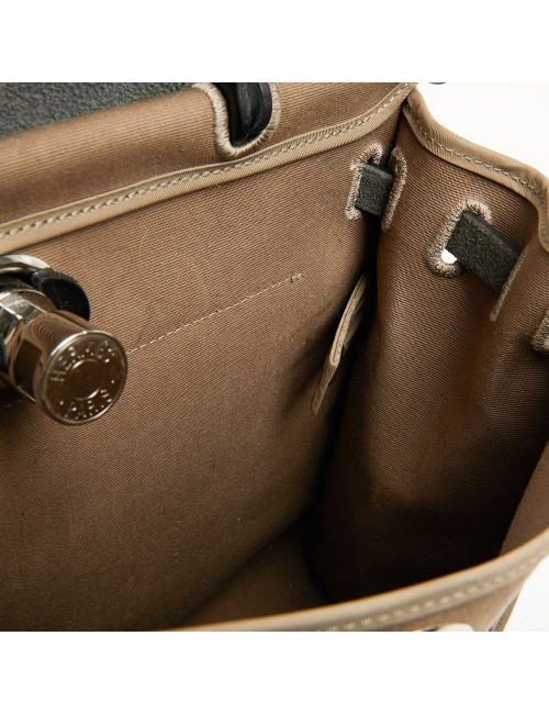 Sac Herbag toile HERMES étoupe et ébène