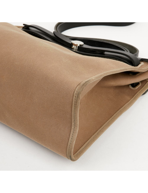 Sac Herbag toile HERMES étoupe et ébène