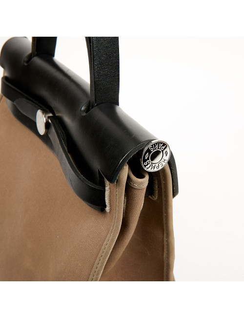 Sac Herbag toile HERMES étoupe et ébène