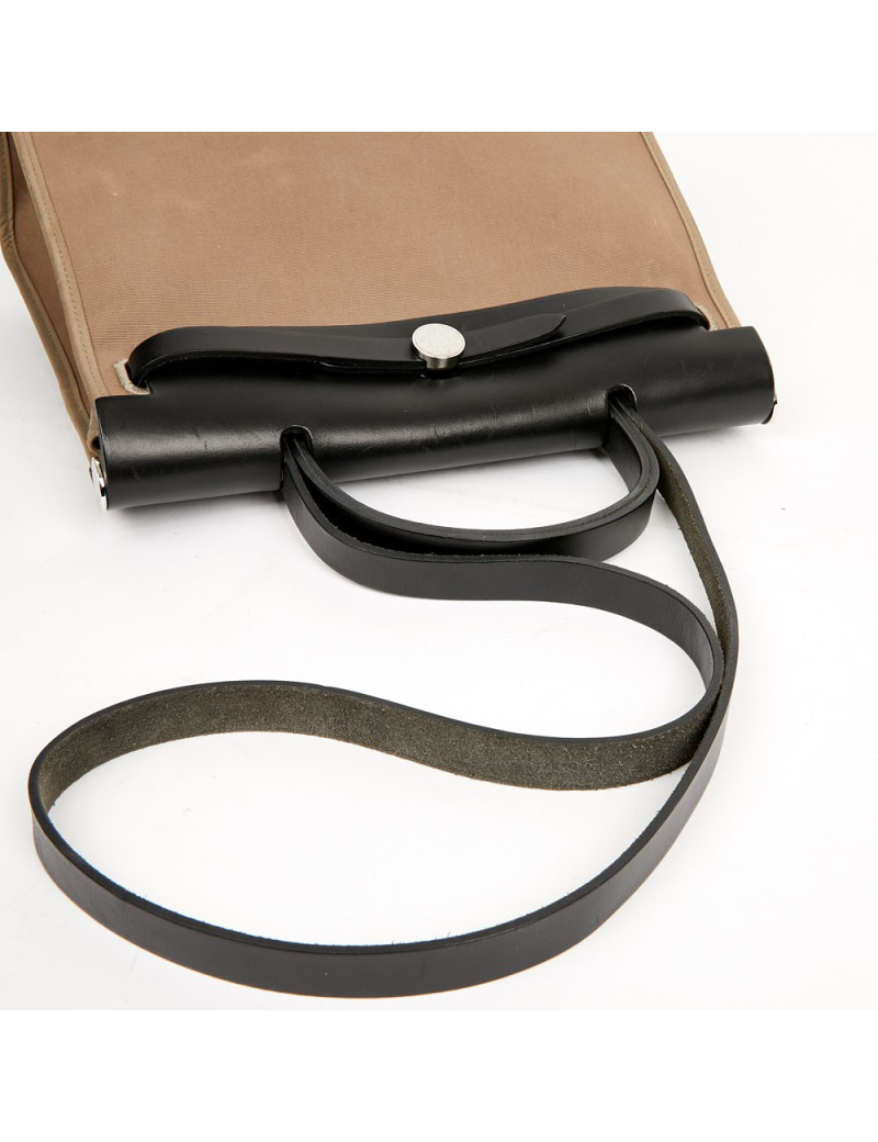 Sac Herbag toile HERMES étoupe et ébène
