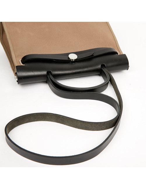 Sac Herbag toile HERMES étoupe et ébène