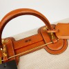 Hermes Vintage canvas and leather travel suitcase