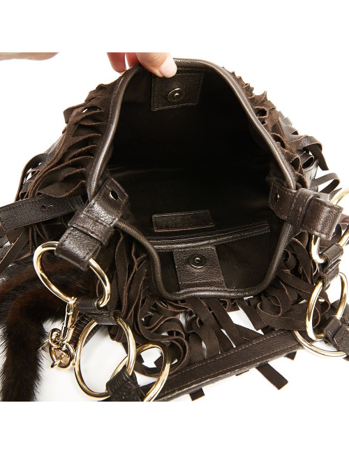 Besace franges YSL SAINT LAURENT