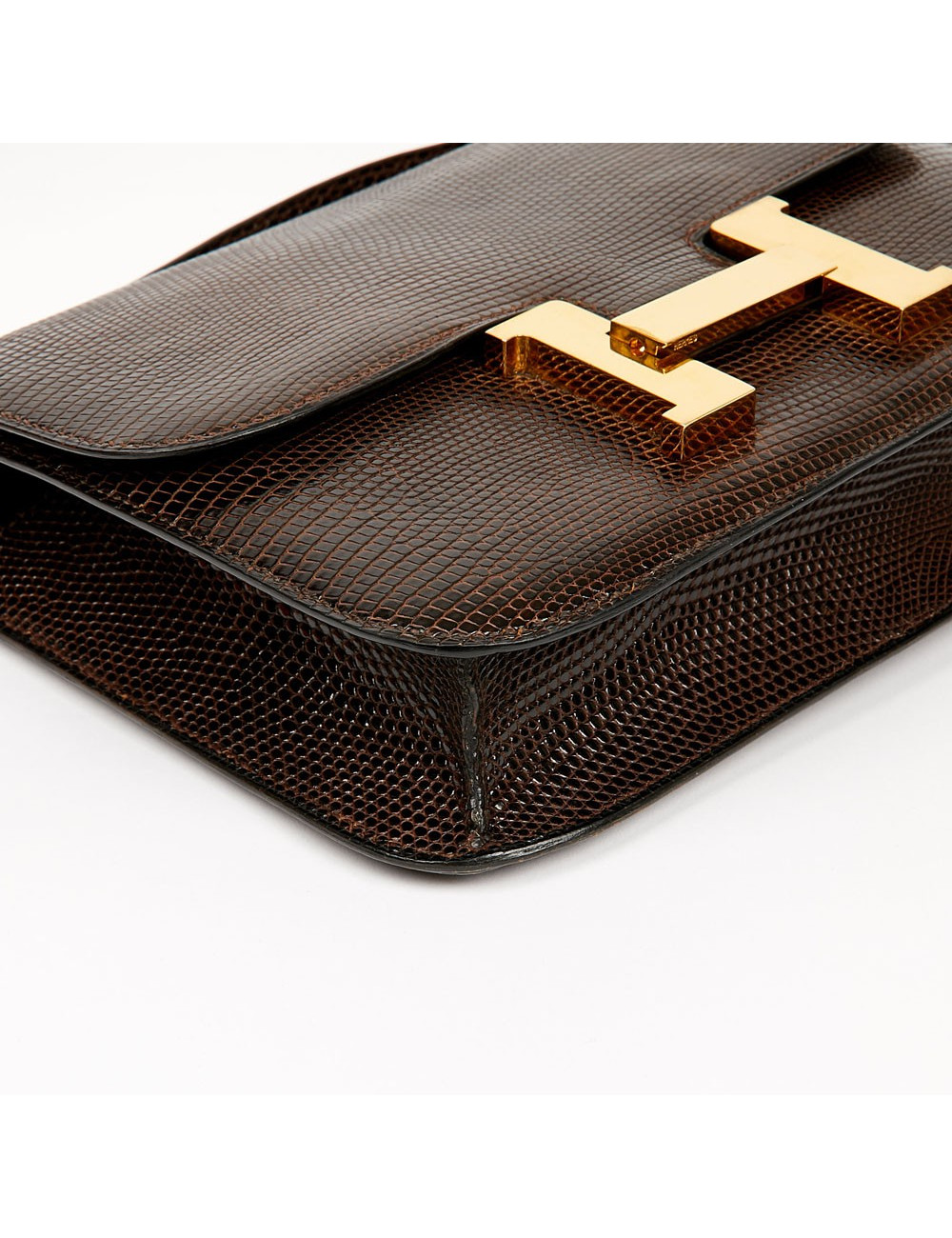  Sac à main Constance Lézard Varan du Nil marron Vintage