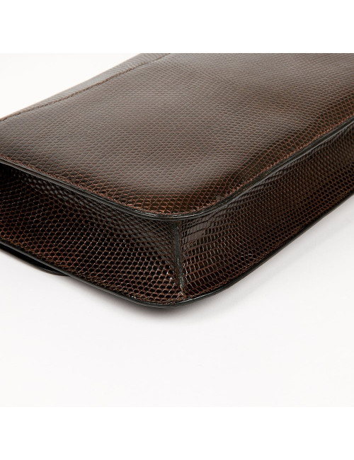  Sac à main Constance Lézard Varan du Nil marron Vintage