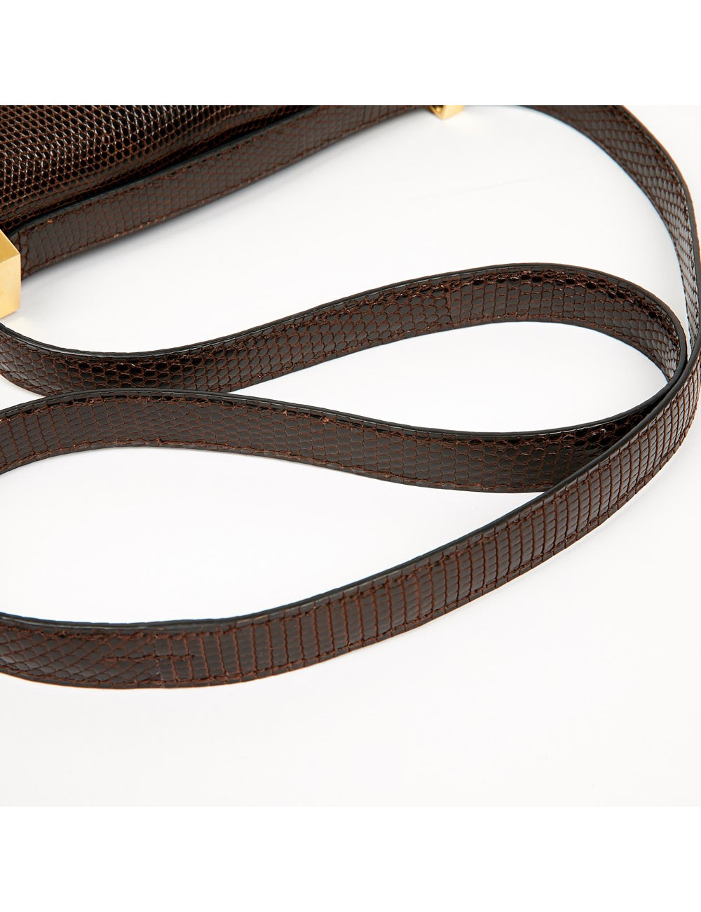  Sac à main Constance Lézard Varan du Nil marron Vintage