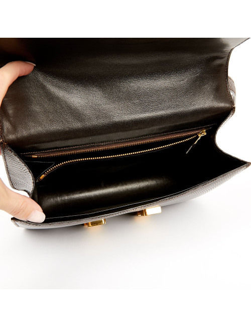  Sac à main Constance Lézard Varan du Nil marron Vintage