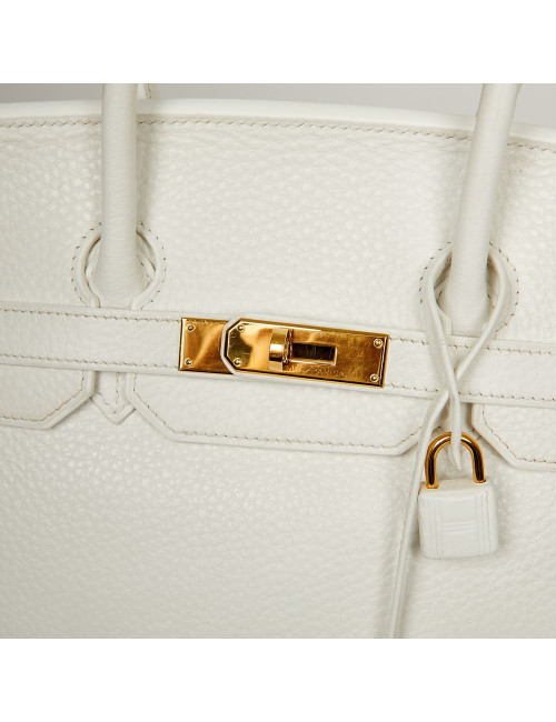 Birkin 35  HERMES cuir de veau Togo blanc