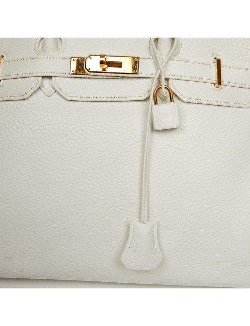 Birkin 35  HERMES cuir de veau Togo blanc