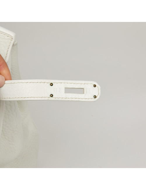 Birkin 35  HERMES cuir de veau Togo blanc