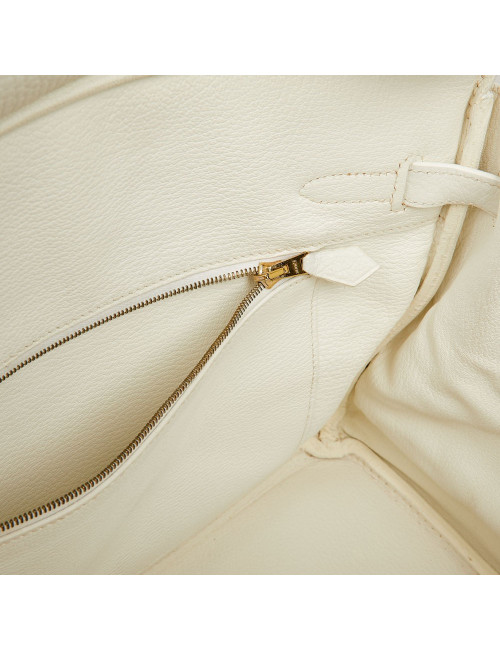 Birkin 35  HERMES cuir de veau Togo blanc