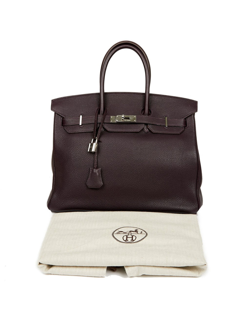 Birkin 35 HERMES cuir de veau Togo raisin