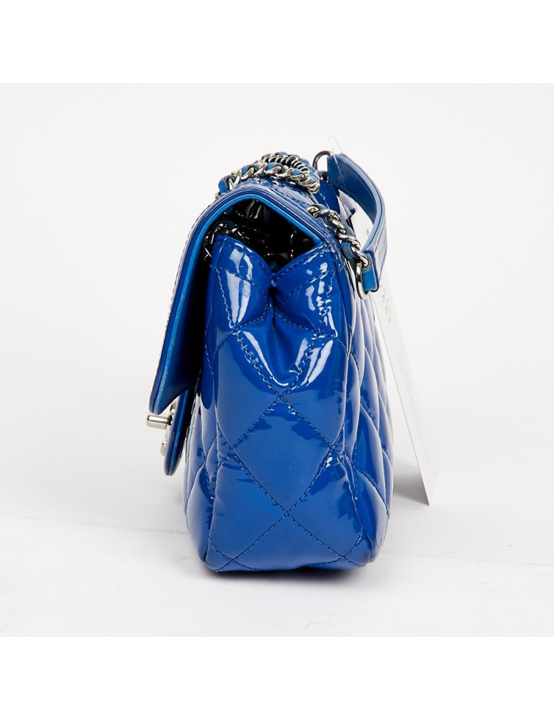 Small flap bag Chanel blue patent leather - Pre-owned Luxury Bag 