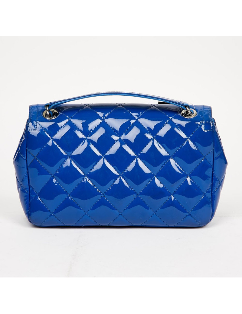 Small flap bag Chanel blue patent leather - Pre-owned Luxury Bag 