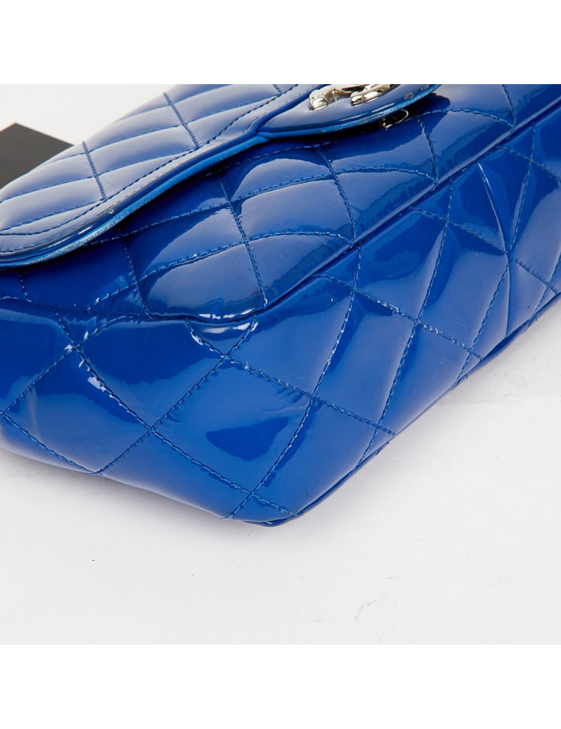 Small flap bag Chanel blue patent leather - Pre-owned Luxury Bag 