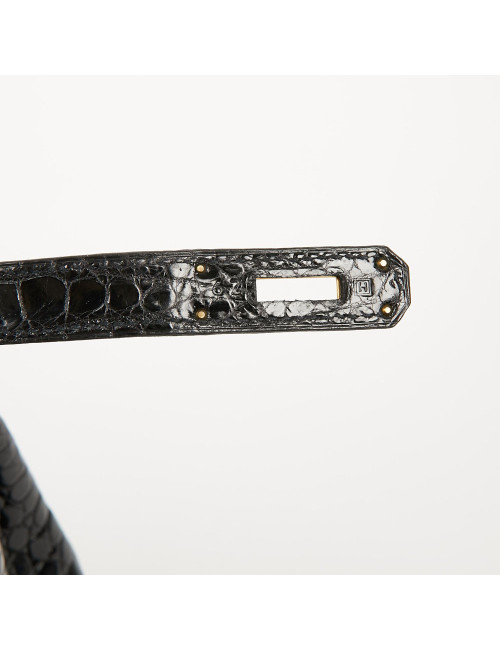 Birkin 35 crocodile Porosus noir