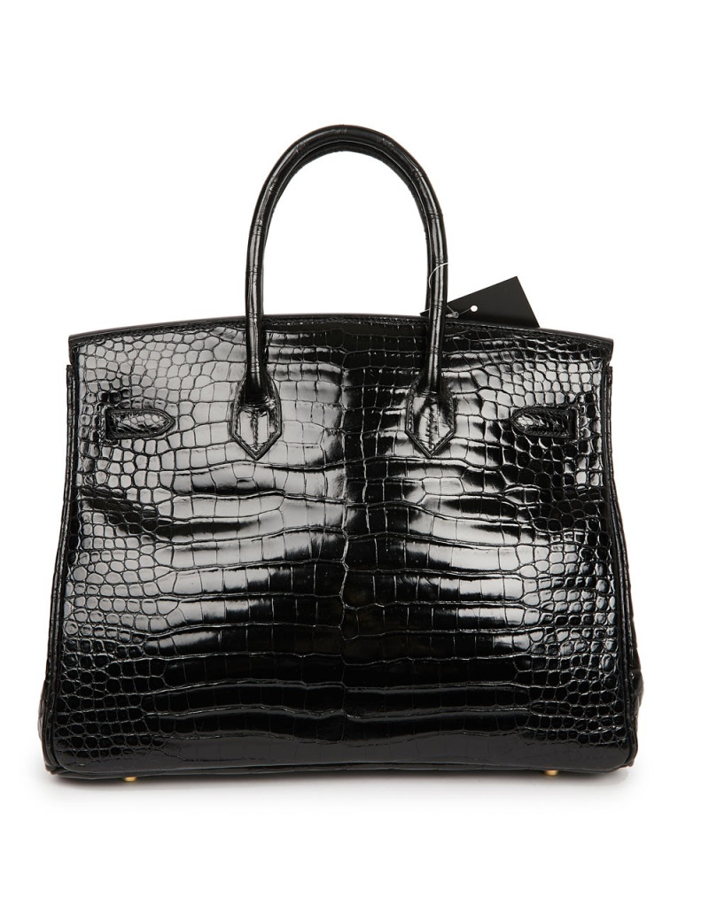 Birkin 35 crocodile Porosus noir