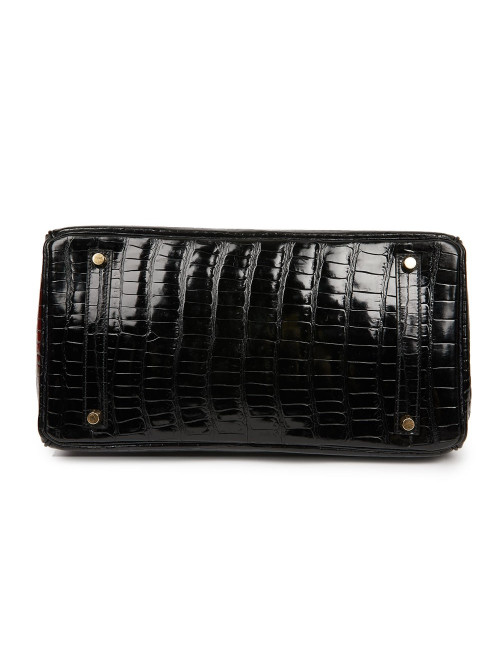 Birkin 35 crocodile Porosus noir