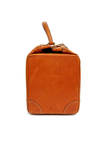 Valise de voyage HERMES toile et cuir Vintage TM 2