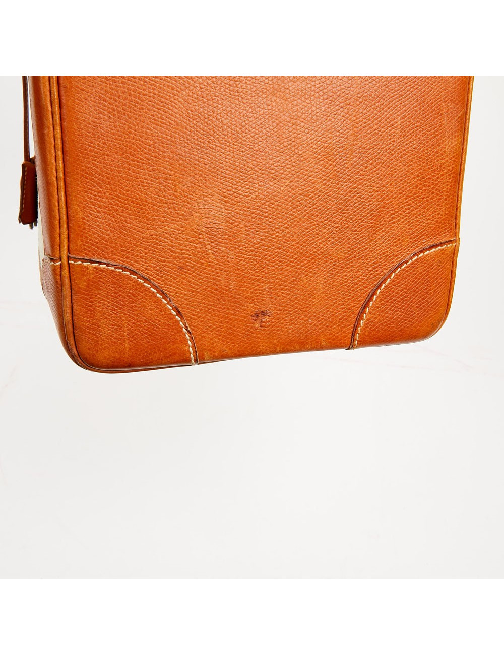 Valise de voyage HERMES toile et cuir Vintage TM