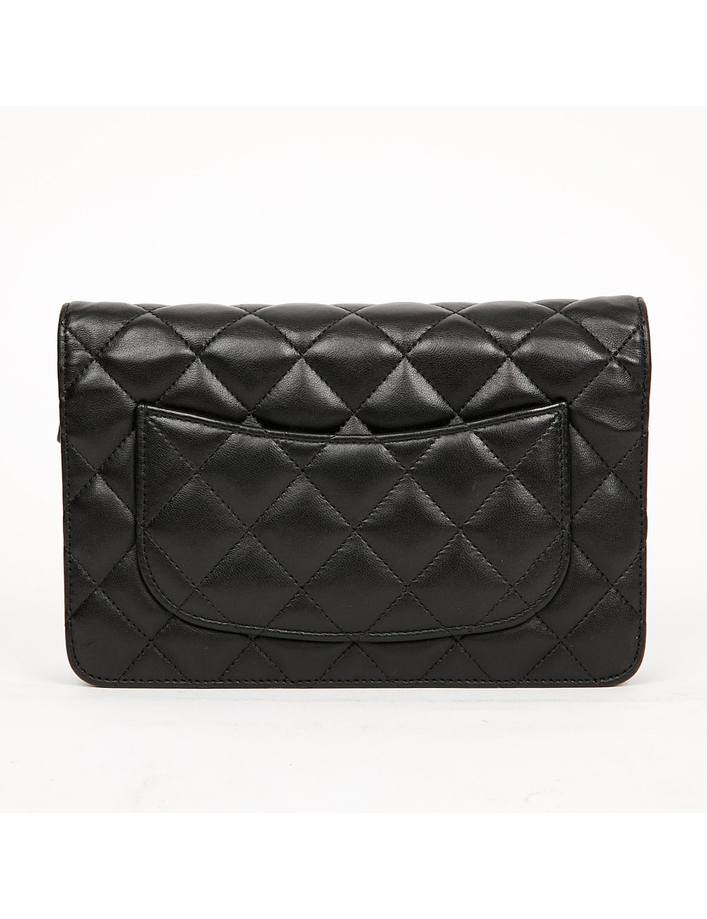 Wallet on chain CHANEL cuir matelassé noir