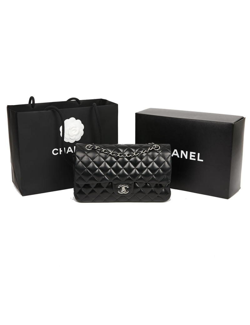 Sac à main CHANEL Timeless cuir d'agneau noir