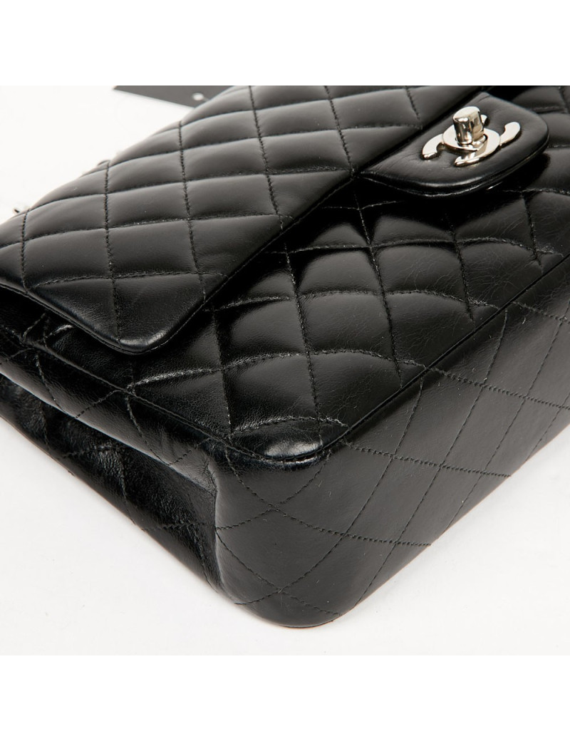 Timeless CHANEL black lambskin bag 