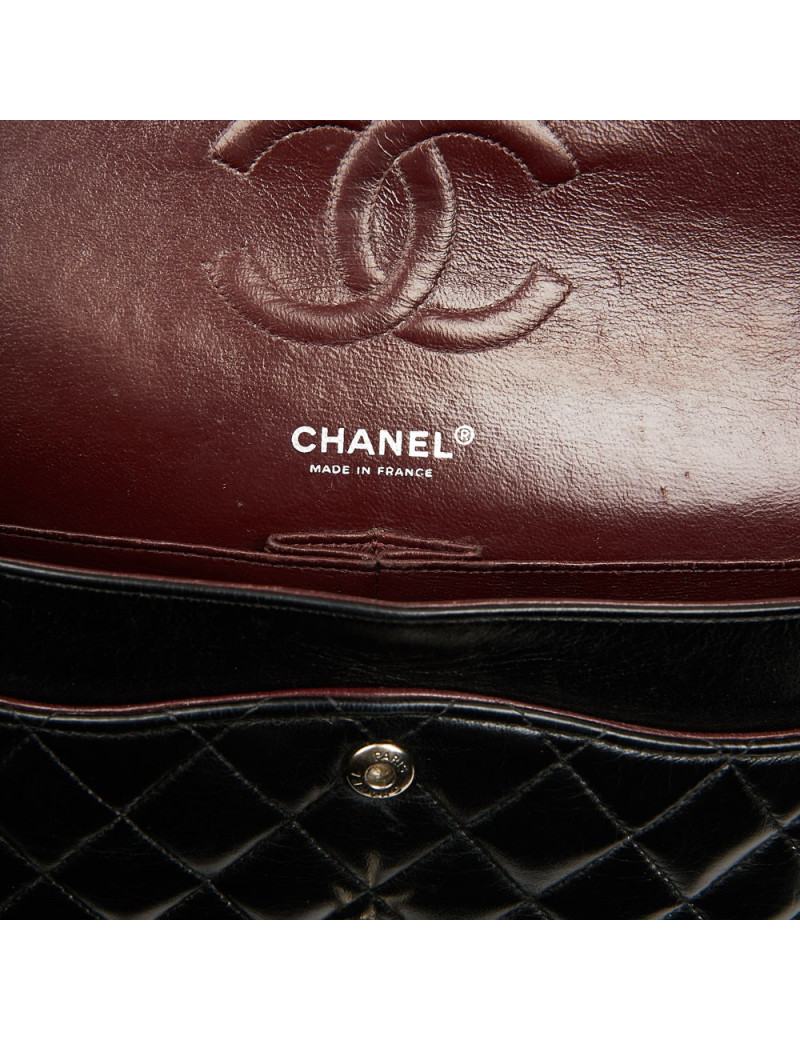 Timeless CHANEL black lambskin bag 