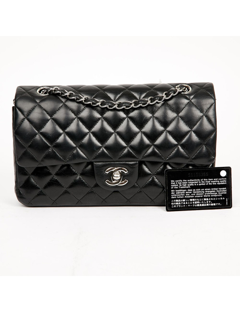 Timeless CHANEL black lambskin bag 