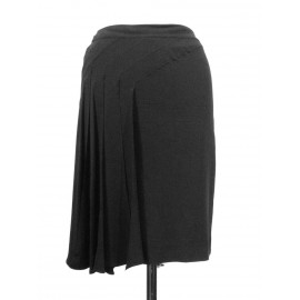 Skirt pleated black CHANEL T38