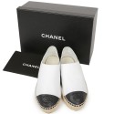 Espadrilles Chanel T38 cuir blanc