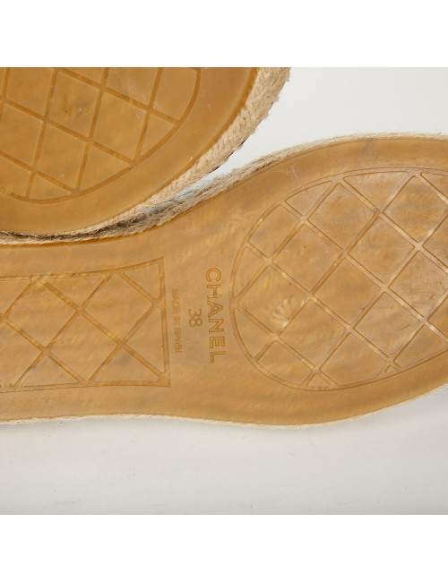 Chanel white leather espadrilles T38 
