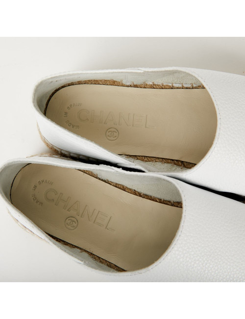 Chanel white leather espadrilles T38 